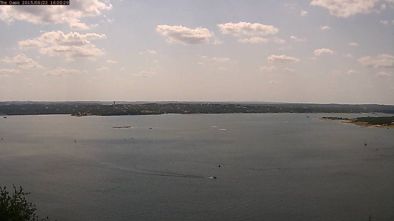 Lake Travis webcam, August 22, 2015 3:05 PM CT