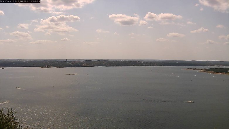 Lake Travis webcam, August 22, 2015 3:10 PM CT