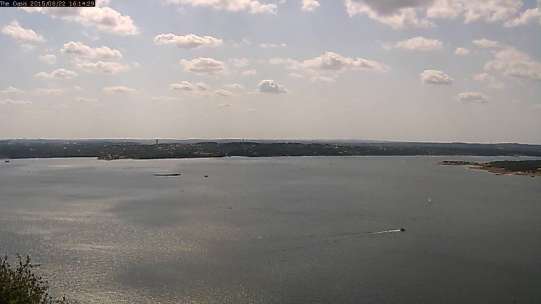 Lake Travis webcam, August 22, 2015 3:20 PM CT