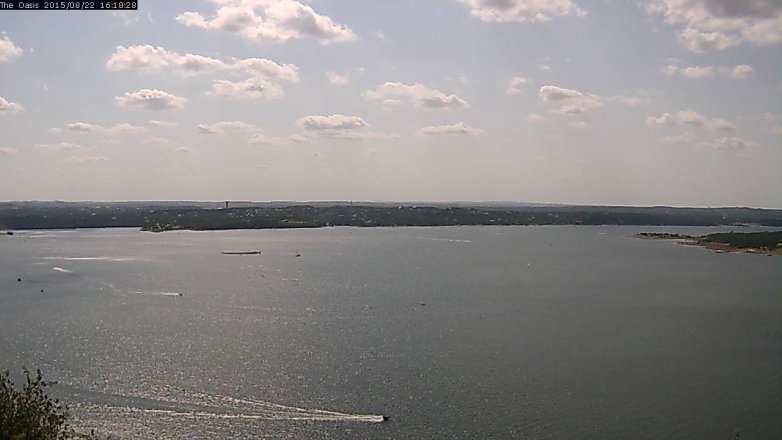 Lake Travis webcam, August 22, 2015 3:25 PM CT