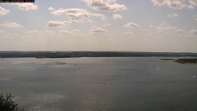 Lake Travis webcam, August 22, 2015 3:30 PM CT