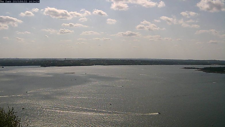 Lake Travis webcam, August 22, 2015 3:40 PM CT