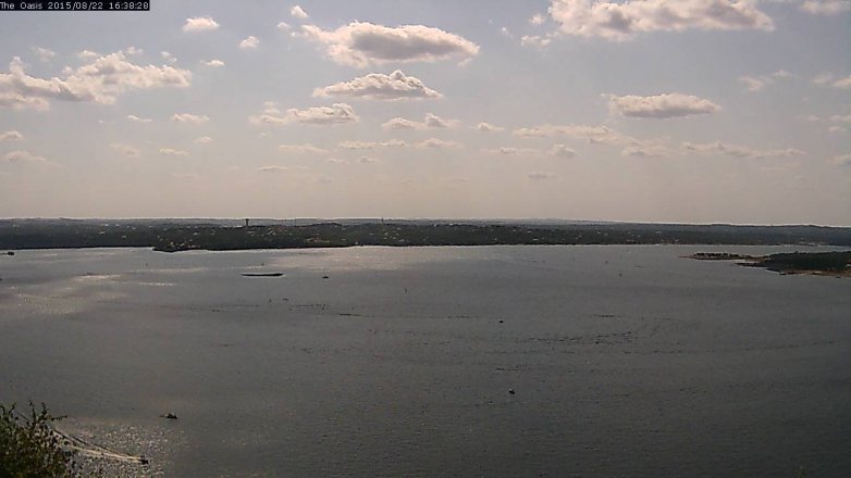 Lake Travis webcam, August 22, 2015 3:45 PM CT