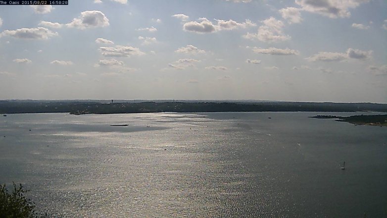 Lake Travis webcam, August 22, 2015 4:05 PM CT