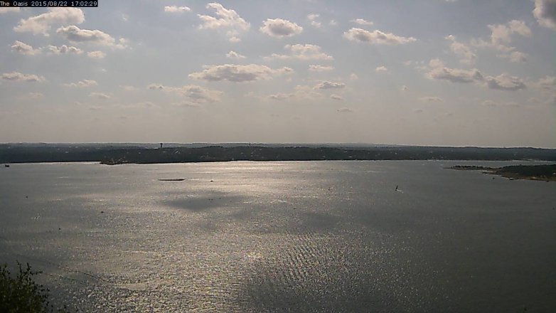 Lake Travis webcam, August 22, 2015 4:10 PM CT