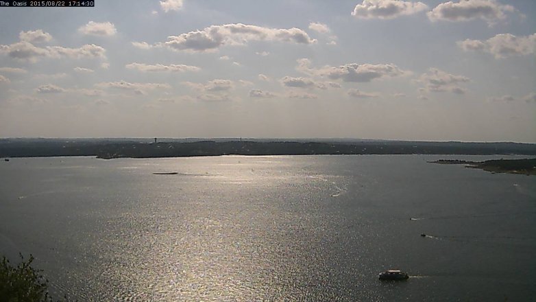 Lake Travis webcam, August 22, 2015 4:20 PM CT