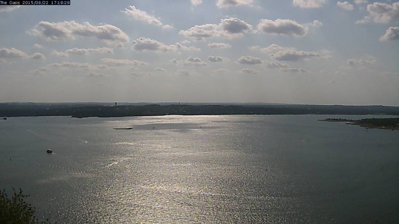 Lake Travis webcam, August 22, 2015 4:25 PM CT