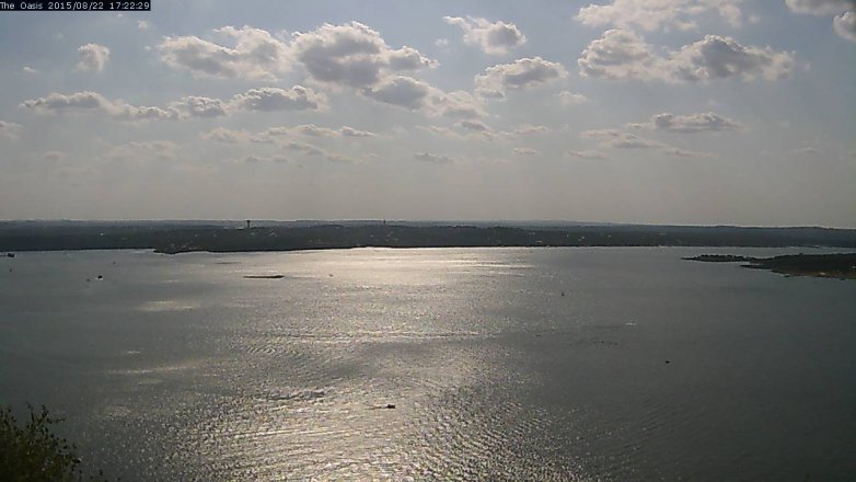 Lake Travis webcam, August 22, 2015 4:30 PM CT