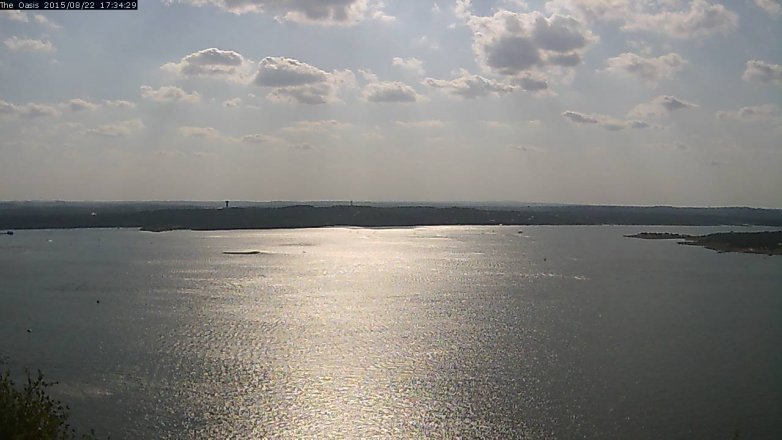 Lake Travis webcam, August 22, 2015 4:40 PM CT