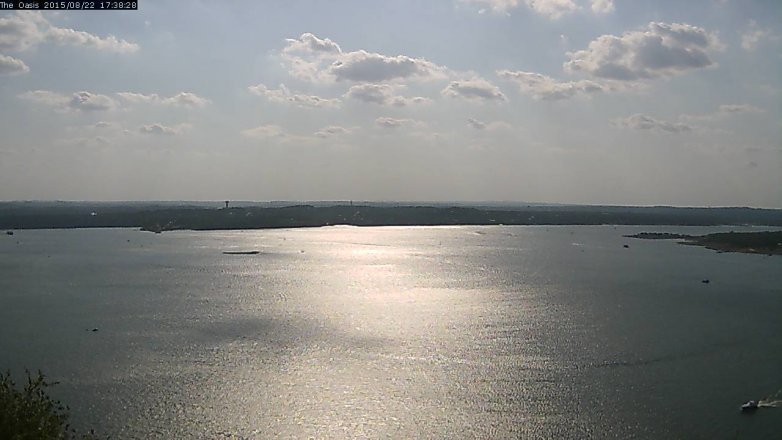 Lake Travis webcam, August 22, 2015 4:45 PM CT