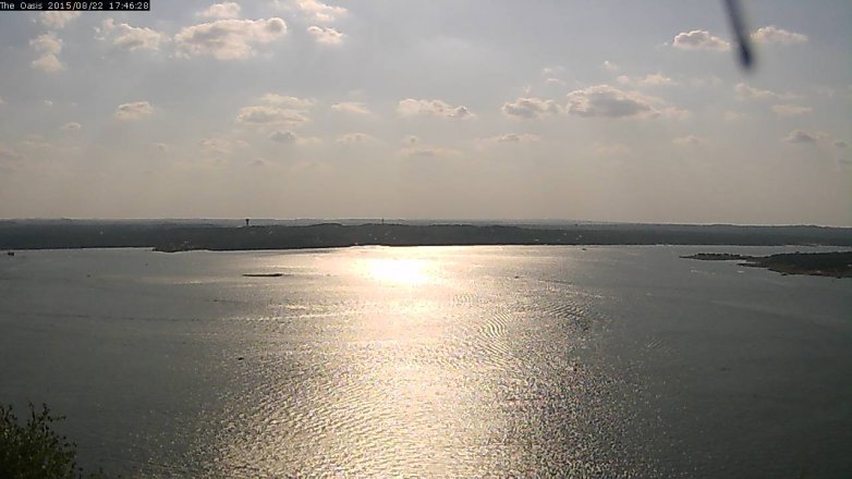 Lake Travis webcam, August 22, 2015 4:50 PM CT