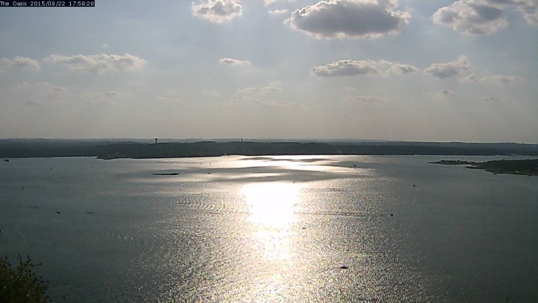 Lake Travis webcam, August 22, 2015 5:05 PM CT