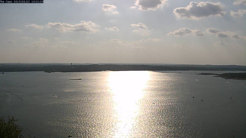 Lake Travis webcam, August 22, 2015 5:10 PM CT