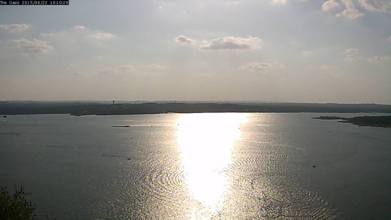 Lake Travis webcam, August 22, 2015 5:15 PM CT