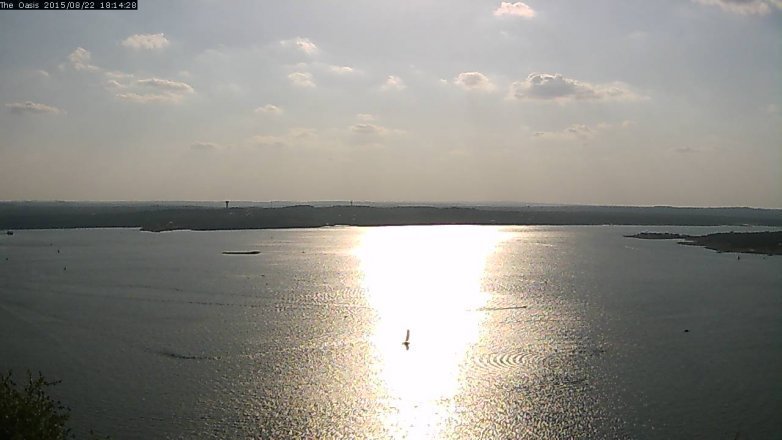 Lake Travis webcam, August 22, 2015 5:20 PM CT