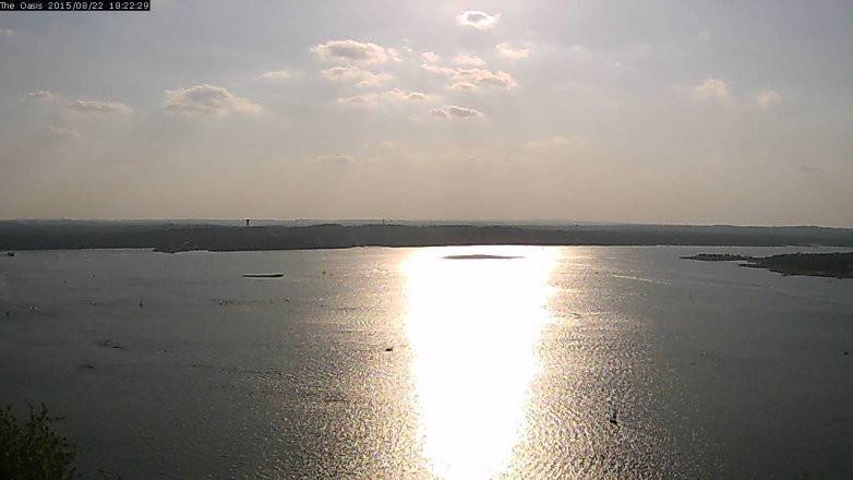 Lake Travis webcam, August 22, 2015 5:30 PM CT