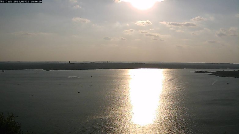 Lake Travis webcam, August 22, 2015 5:55 PM CT
