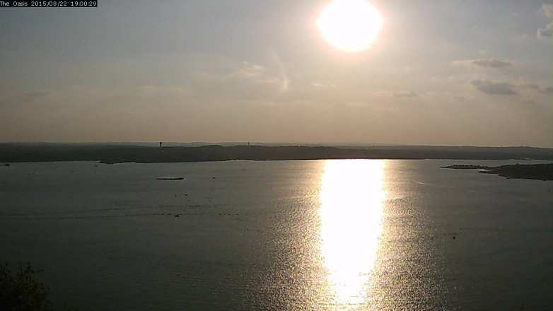 Lake Travis webcam, August 22, 2015 6:05 PM CT
