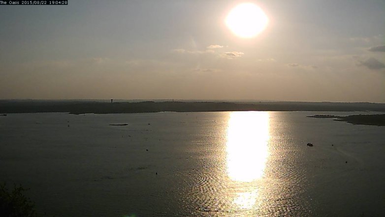 Lake Travis webcam, August 22, 2015 6:10 PM CT