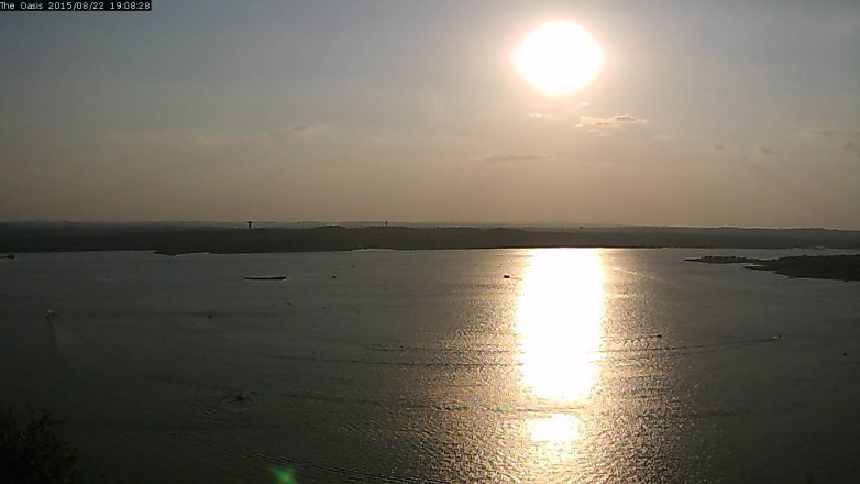 Lake Travis webcam, August 22, 2015 6:15 PM CT