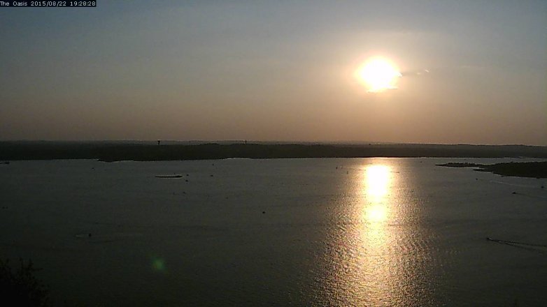Lake Travis webcam, August 22, 2015 6:35 PM CT
