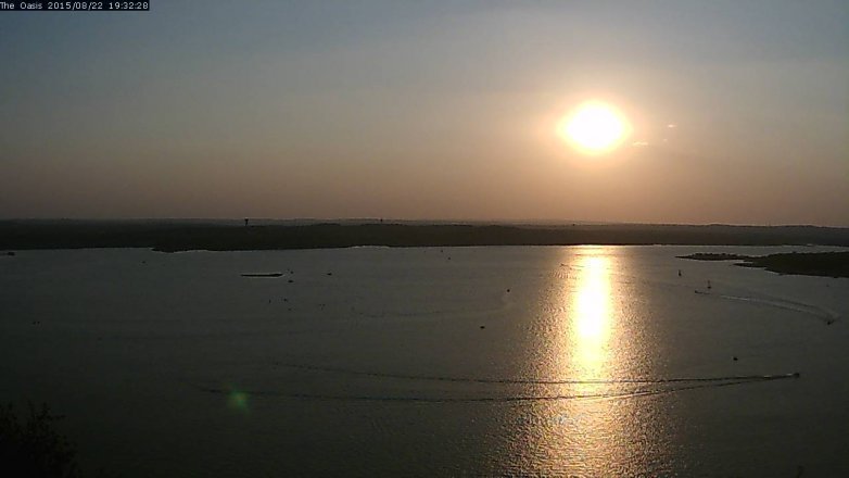 Lake Travis webcam, August 22, 2015 6:40 PM CT