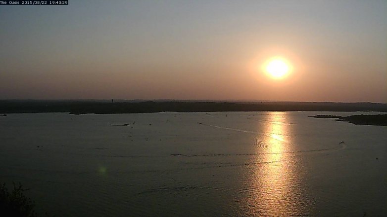 Lake Travis webcam, August 22, 2015 6:45 PM CT