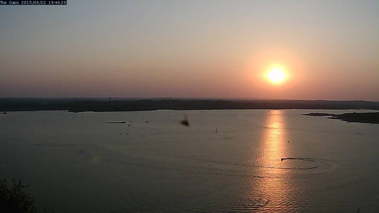 Lake Travis webcam, August 22, 2015 6:55 PM CT