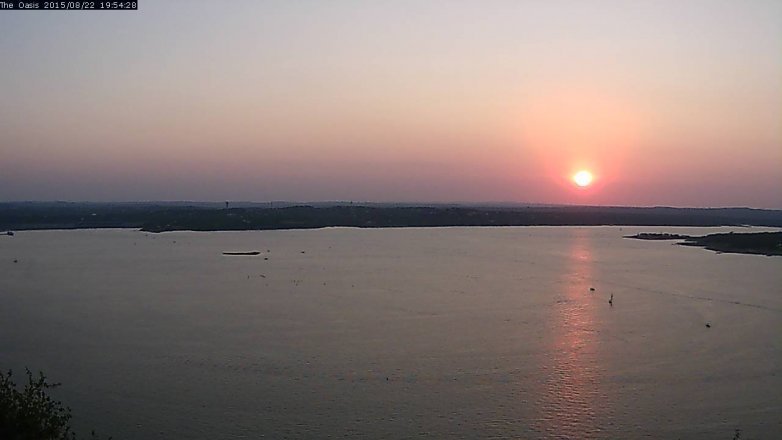 Lake Travis webcam, August 22, 2015 7:00 PM CT