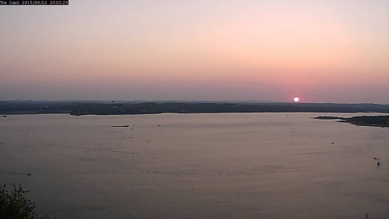 Lake Travis webcam, August 22, 2015 7:10 PM CT