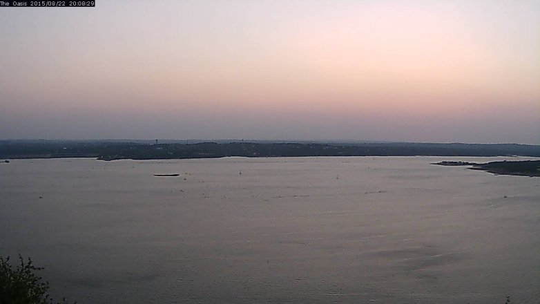 Lake Travis webcam, August 22, 2015 7:15 PM CT