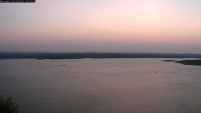 Lake Travis webcam, August 22, 2015 7:20 PM CT