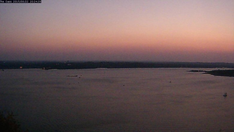 Lake Travis webcam, August 22, 2015 7:30 PM CT