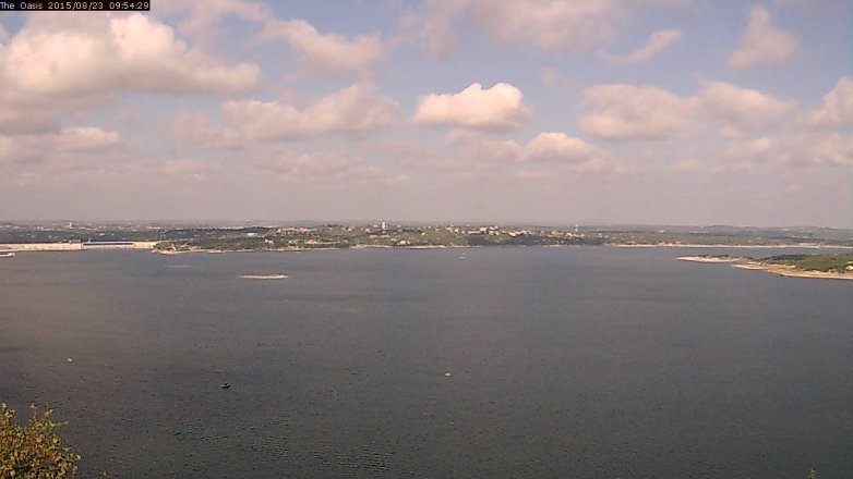 Lake Travis webcam, August 23, 2015 9:00 AM CT