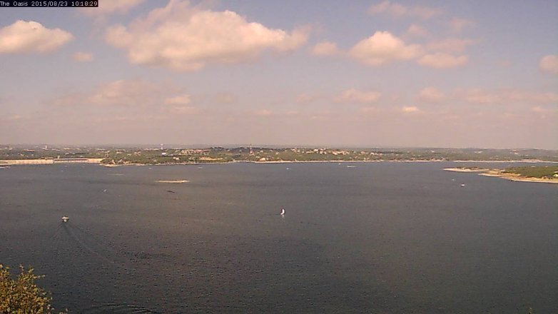 Lake Travis webcam, August 23, 2015 9:25 AM CT