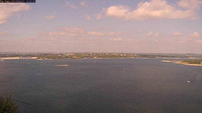 Lake Travis webcam, August 23, 2015 9:30 AM CT