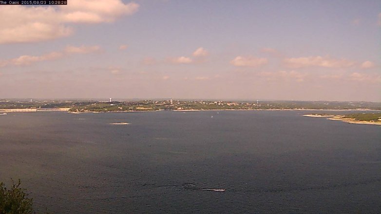 Lake Travis webcam, August 23, 2015 9:35 AM CT