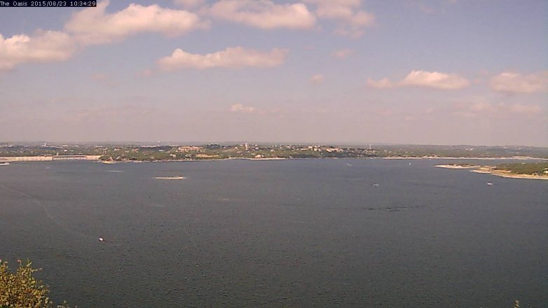 Lake Travis webcam, August 23, 2015 9:40 AM CT