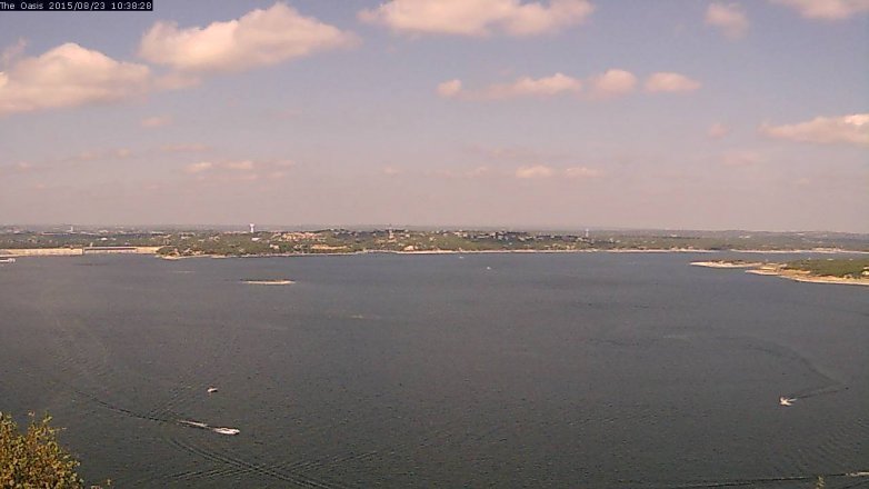 Lake Travis webcam, August 23, 2015 9:45 AM CT
