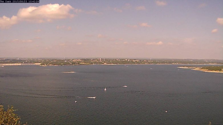 Lake Travis webcam, August 23, 2015 9:50 AM CT