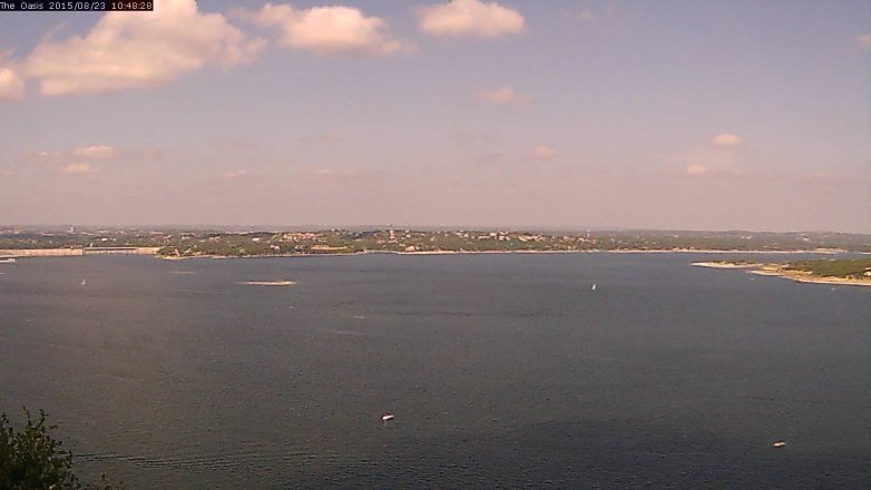 Lake Travis webcam, August 23, 2015 9:55 AM CT