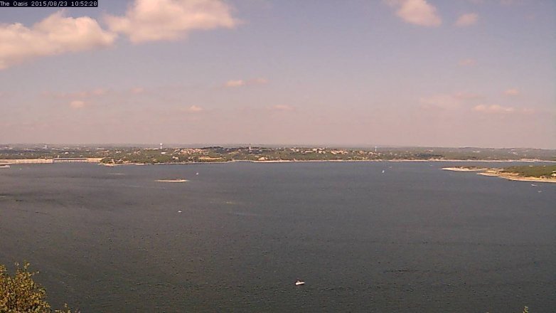 Lake Travis webcam, August 23, 2015 10:00 AM CT