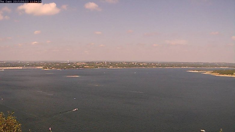 Lake Travis webcam, August 23, 2015 10:10 AM CT