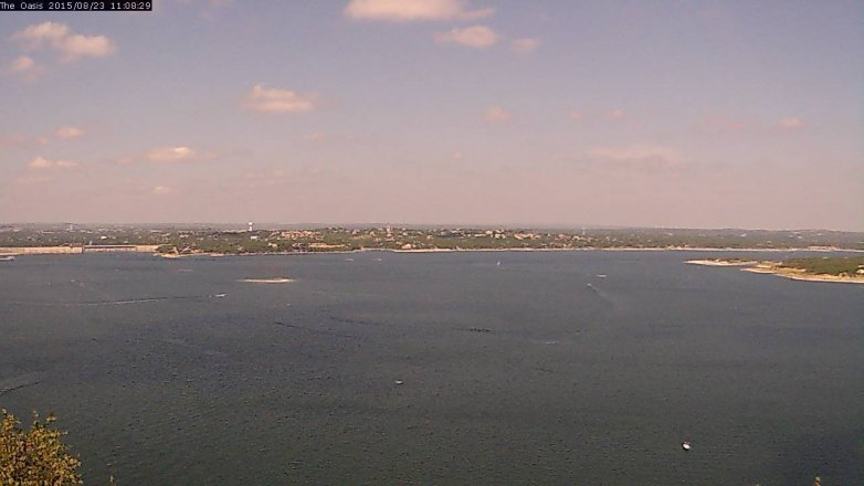 Lake Travis webcam, August 23, 2015 10:15 AM CT