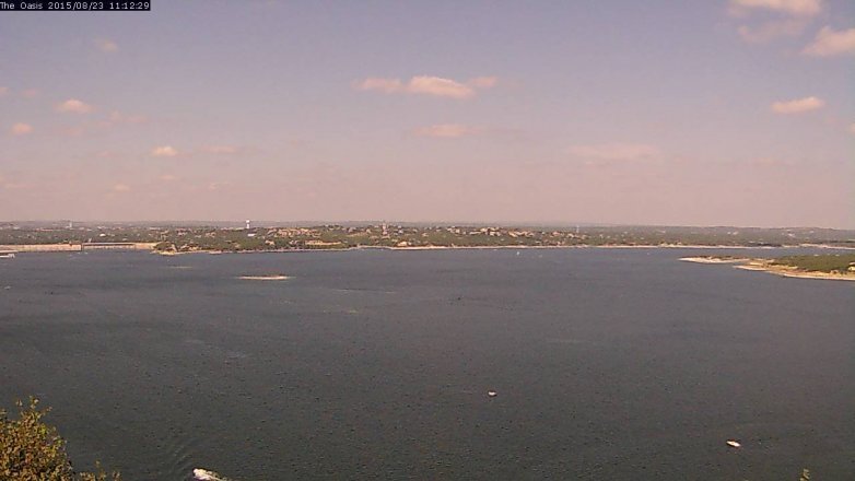 Lake Travis webcam, August 23, 2015 10:20 AM CT