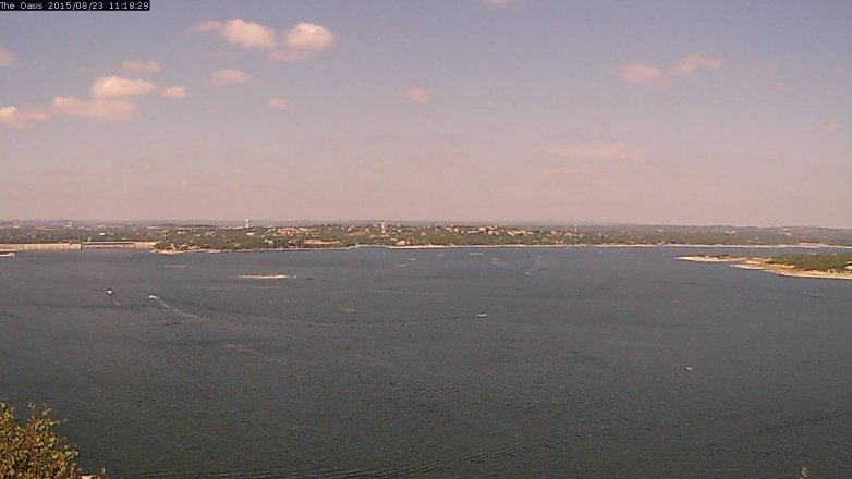 Lake Travis webcam, August 23, 2015 10:25 AM CT