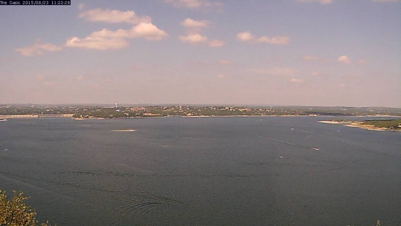 Lake Travis webcam, August 23, 2015 10:30 AM CT
