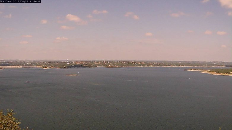 Lake Travis webcam, August 23, 2015 10:40 AM CT