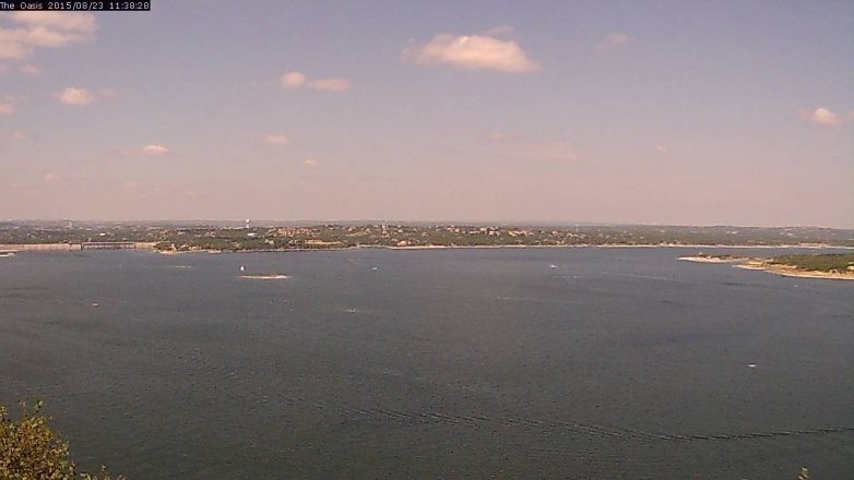 Lake Travis webcam, August 23, 2015 10:45 AM CT