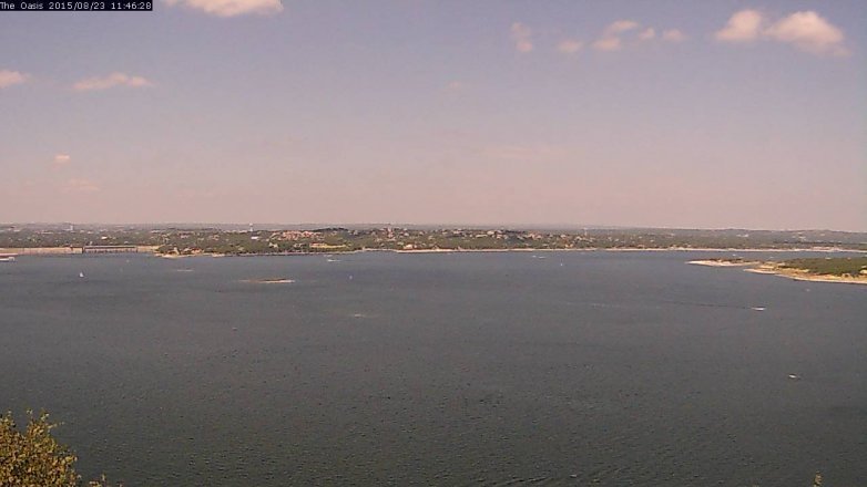 Lake Travis webcam, August 23, 2015 10:55 AM CT
